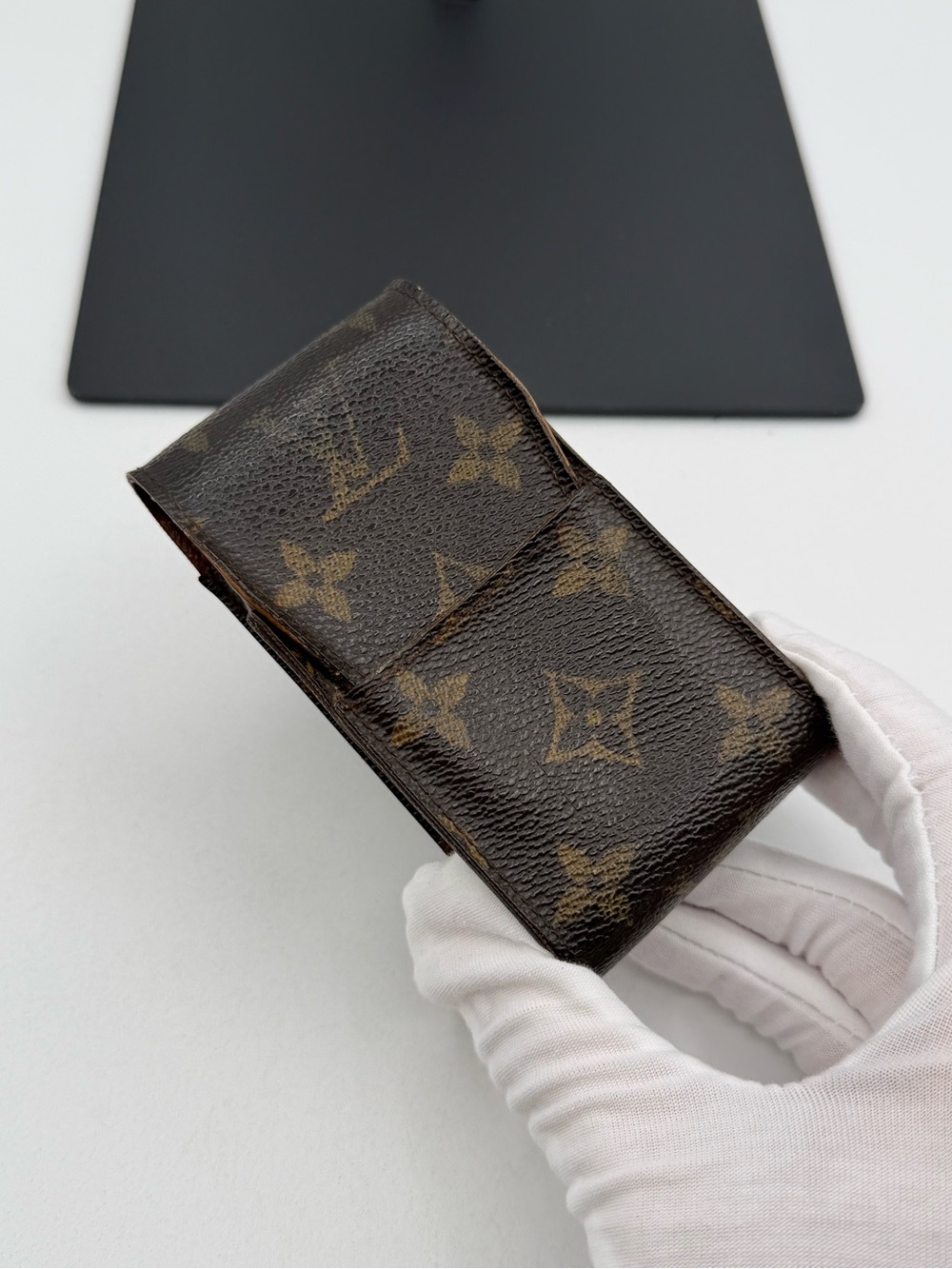 Luxury Brown Monogram Leather Cigarette Pocket Holder